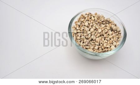Job's Tears, Also Known As Adlay And Coix On White Background. Popular In Asian Cultures As A Food S