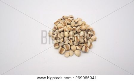 Job's Tears, Also Known As Adlay And Coix On White Background. Popular In Asian Cultures As A Food S