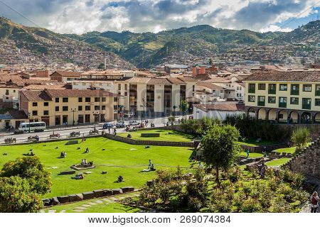 Cuzco, Peru - May 23, 2015: View Of Cuzco From Convent Santo Domingo In Cuzco, Peru.