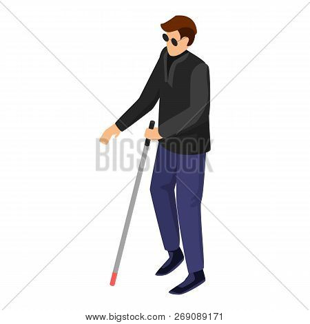 Blind Man Icon. Isometric Of Blind Man Vector Icon For Web Design Isolated On White Background
