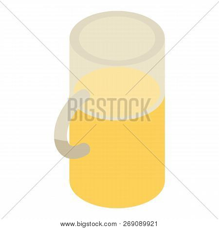 Half Mug Of Beer Icon. Isometric Of Half Mug Of Beer Vector Icon For Web Design Isolated On White Ba
