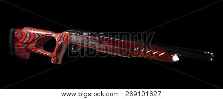 Semi Auto Rimfire Rifle With A Thumbhole Stock On Black