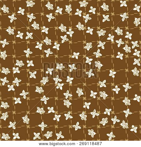 Vintage Seamless Pattern For Bedlilnen, Undergarment, Pillow, Wallpaper, Textile With Bird Cherry Bl
