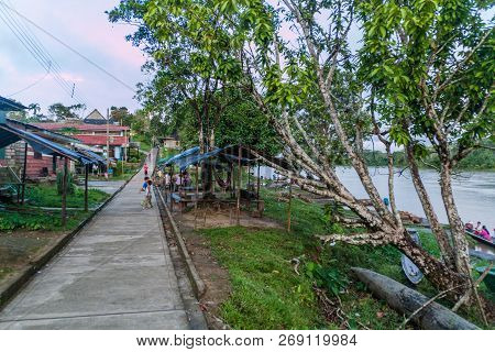 Pantoja, Peru - July 9, 2015: Small Village Pantoja On A River Napo, Peru