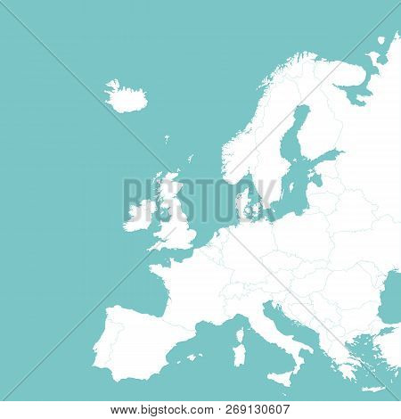 Vector Europe Map. Political Map. Vector Illustration