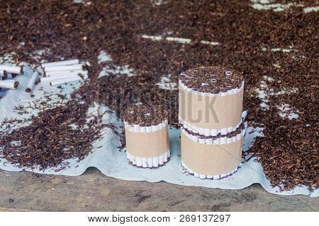 Handmade Cigarettes At Belen Market In Iquitos