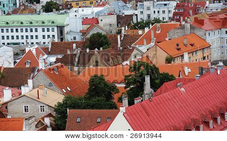 Panorama af gamle Tallinns tagene