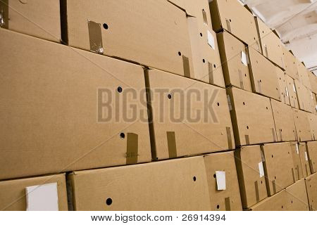cardboard boxes in the storehouse