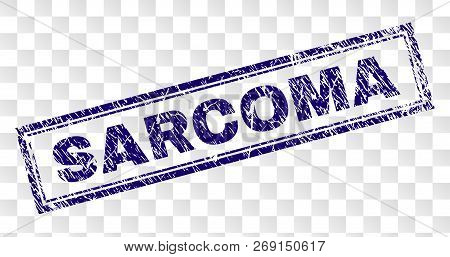 Sarcoma Stamp Seal Print With Rubber Print Style And Double Framed Rectangle Shape. Stamp Is Placed 