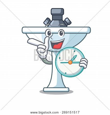 With Clock Kitchen Sink On Stely Modern Character