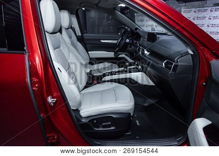 Novosibirsk, Russia - November 16, 2018: Mazda Cx5, Close-up Of The Dashboard, Whellls And Seats, Si