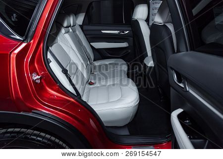 Novosibirsk, Russia - November 16, 2018: Mazda Cx5, Close-up Of The Rear Seats. Photography Of A Mod