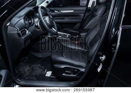 Novosibirsk, Russia - November 16, 2018: Mazda Cx5, Close-up Of The Dashboard, Whellls And Seats, Si