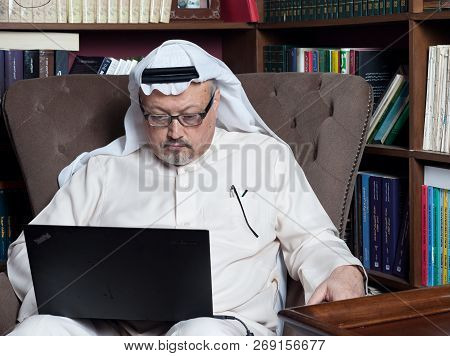 Portrait Of Washington Posts Saudi Journalist Jamal Khashoggi At His Home In Jeddah, Saudi Arabia - 