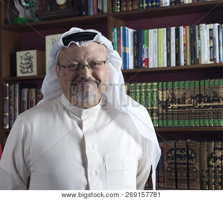 Portrait Of Washington Posts Saudi Journalist Jamal Khashoggi At His Home In Jeddah, Saudi Arabia - 