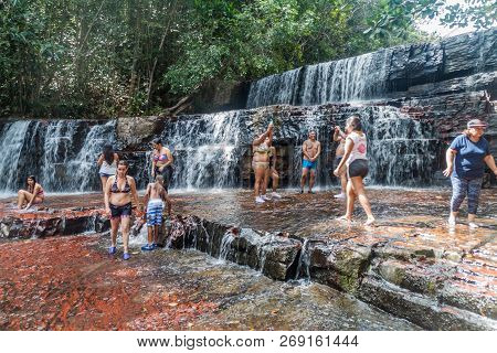 Quebrada De Jaspe, Venezuela - August 13, 2015: Qubrada De Jaspe Jasper Creek Is The River And A Ser