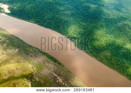 Aerial View Of River Caroni In Venezuela