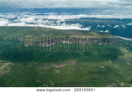 Aerial View Of Tepui Table Mountain In Venezuela