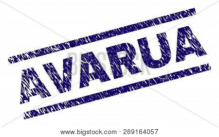 Avarua Seal Print With Distress Style. Blue Vector Rubber Print Of Avarua Label With Retro Texture. 