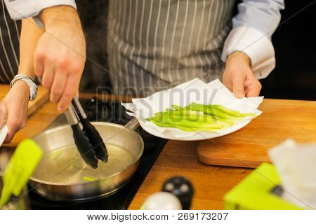 Salmon Steak In Spices On Grill Pan
