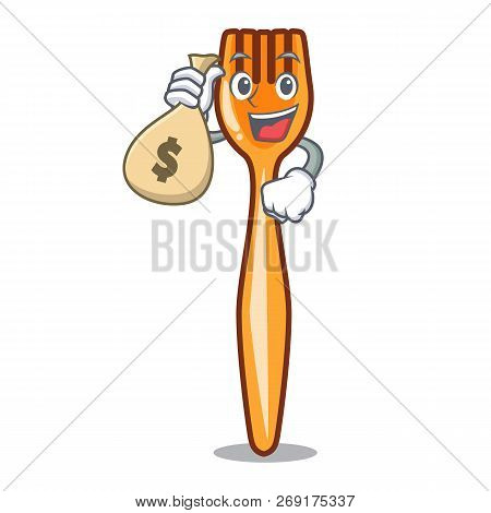 With Money Bag Fork On Shape Plastic Character Beautif