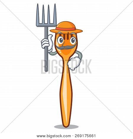 Farmer Fork On Shape Plastic Character Beautif
