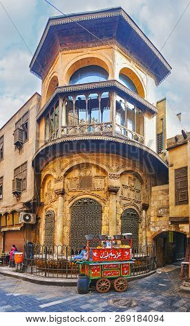 Cairo, Egypt - December 21, 2017: The Medieval Sabil-kuttab Of Nafisa Al-bayda With Intricate Stone 