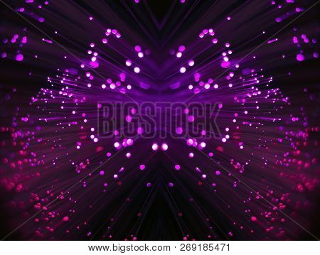 Blurred Abstract Pink And Blue Bokeh Lights. Christmas Holiday Defocused Background