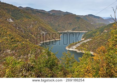 Amazing Autumn Landscape Of Tsankov Kamak Reservoir, Smolyan Region, Bulgaria