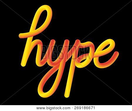 Typography Gradient Text Hype. Isolated 3d Rounded Headline Font. Neon Bubble Typeset Slogan Label O