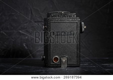 Moscow, Russia, August 25, 2017. The Old German Medium-format Scaling Camera Voigtlander Brilliant, 