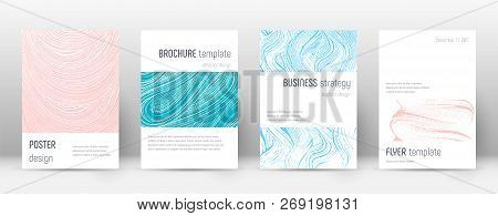 Cover Page Design Template. Minimalistic Brochure Layout. Classy Trendy Abstract Cover Page. Pink An