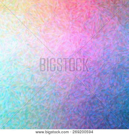 Illustration Of Green, Magenta And Yellow Impressionist Pointlilism Square Background Digitally Gene