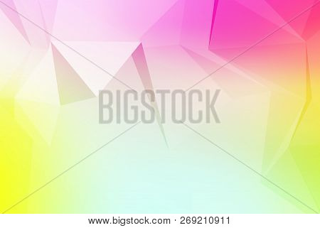 Vector Art Of Faceted 3d Crystal Colorful Shapes, Banners. Horizontal Crystal Banners, Faceted Color