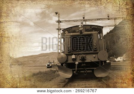 Norvegian retro railway. Rjukan