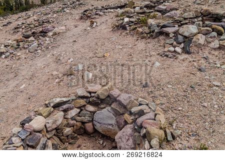 Remnants Of Tombs At Pre-columbian Fortification Pucara Near Tilcara Village In Quebrada De Humahuac