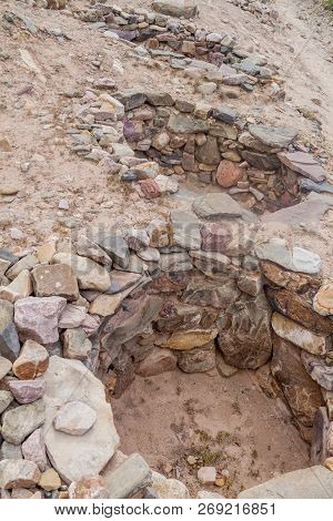 Remnants Of Tombs At Pre-columbian Fortification Pucara Near Tilcara Village In Quebrada De Humahuac
