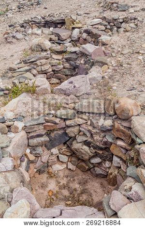 Remnants Of Tombs At Pre-columbian Fortification Pucara Near Tilcara Village In Quebrada De Humahuac