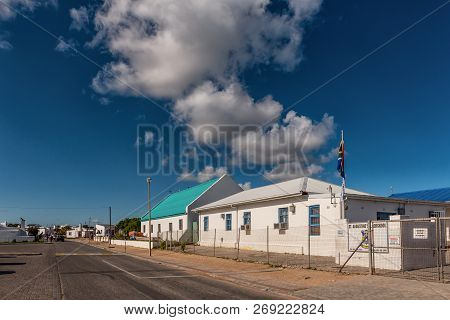 Paternoster, South Africa, August 21, 2018: A Street Scene, With The St. Augustine Anglican Church A