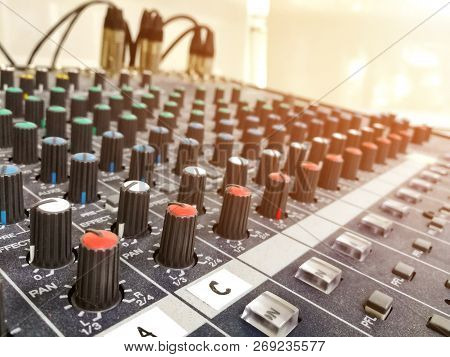 Mixer And Power Mixer And Audio Set With Morning Light