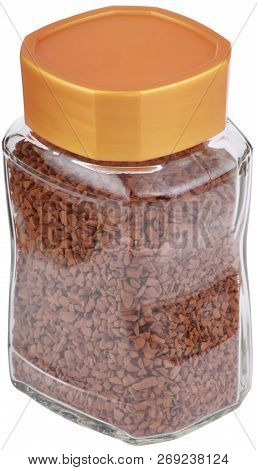 Jar Of Instant Coffee Isolated On White Background