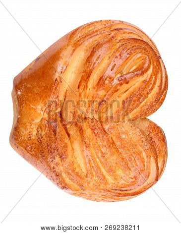 Twist Bun With Heart Shape At Dry Sunny Summer Day