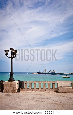 Lamp In Front Of The Sea