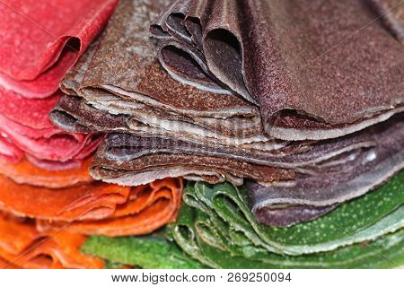 Different Colored Sweet Tklapi From Georgian Cuisine