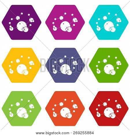 Butane Icons 9 Set Coloful Isolated On White For Web