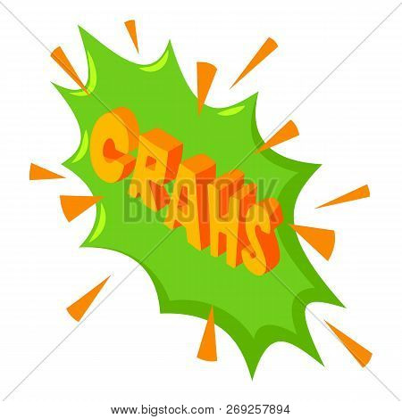 Crahs Speech Bubble Icon. Isometric Of Crahs Speech Bubble Icon For Web Design Isolated On White Bac