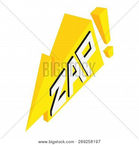 Zap Speech Bubble Icon. Isometric Of Zap Speech Bubble Icon For Web Design Isolated On White Backgro