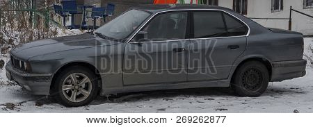 Kazakhstan, Ust-kamenogorsk, November 16, 2018: Bmw E34 5-series. Old German Car