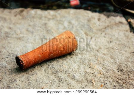 Varanasi India November 10, 2018 Closeup Of Chillums Sold In A Shop Located Near The Ghats Of Varana