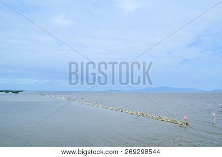 Close Up Sea In Bangpakong, Chachoengsao, Thailand